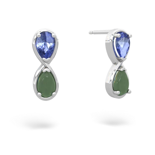 tanzanite-jade infinity earrings