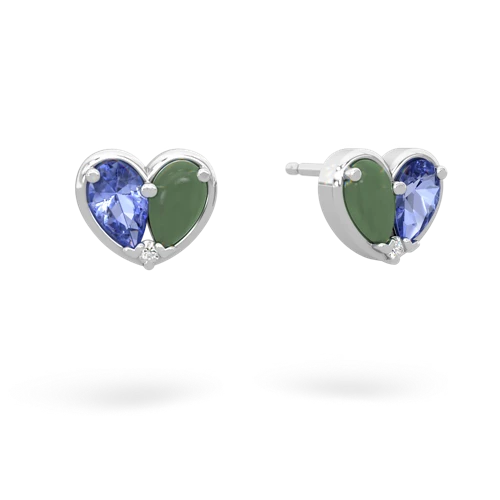 tanzanite-jade one heart earrings