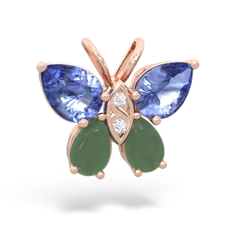 tanzanite-jade butterfly pendant