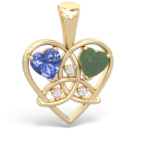 tanzanite-jade celtic heart pendant