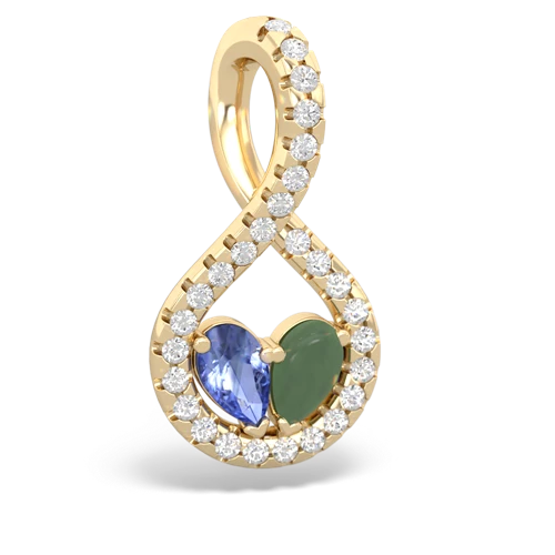 tanzanite-jade pave twist pendant