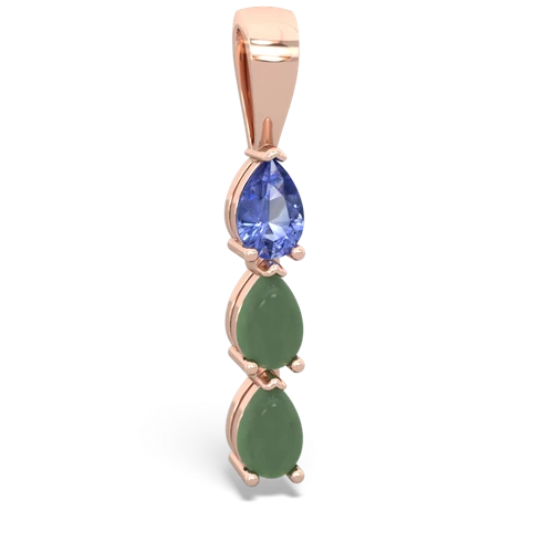 tanzanite-jade three stone pendant