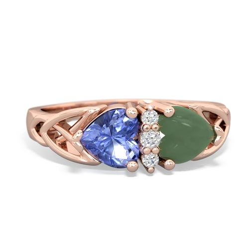 tanzanite-jade celtic ring