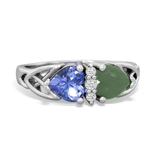 tanzanite-jade celtic ring
