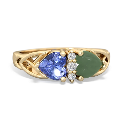 tanzanite-jade celtic ring