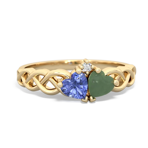 tanzanite-jade celtic braid ring