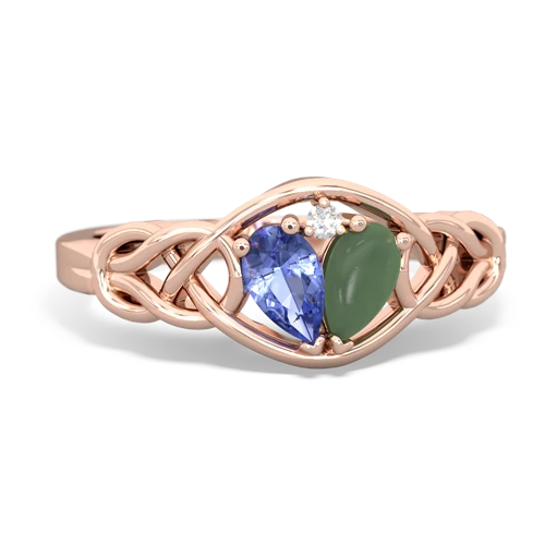 tanzanite-jade celtic knot ring