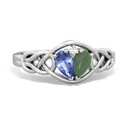 tanzanite-jade celtic knot ring