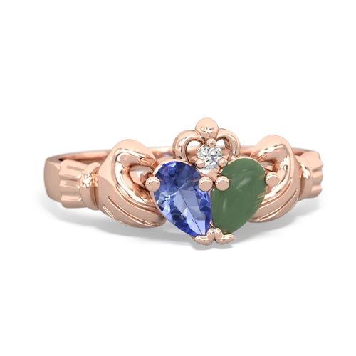 tanzanite-jade claddagh ring