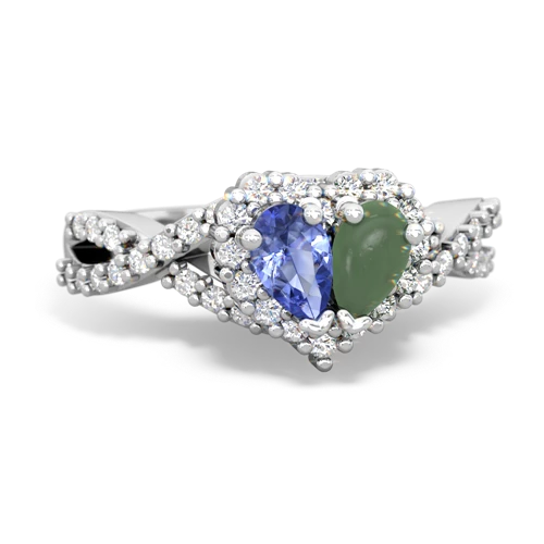 tanzanite-jade engagement ring