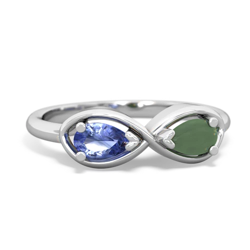 tanzanite-jade infinity ring