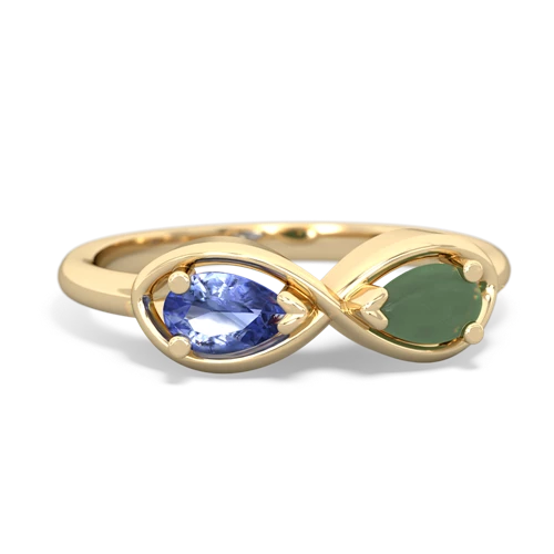 tanzanite-jade infinity ring