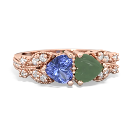 tanzanite-jade keepsake butterfly ring
