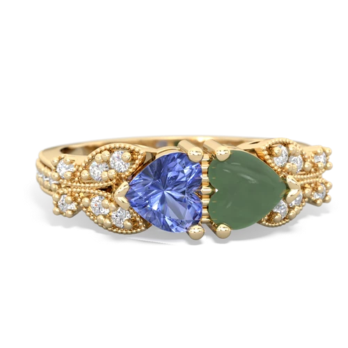 tanzanite-jade keepsake butterfly ring