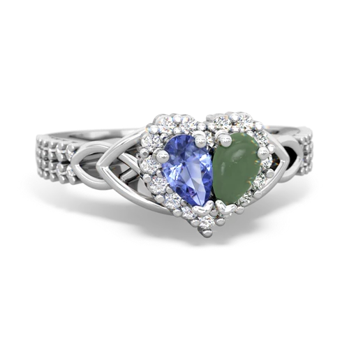 tanzanite-jade keepsake engagement ring