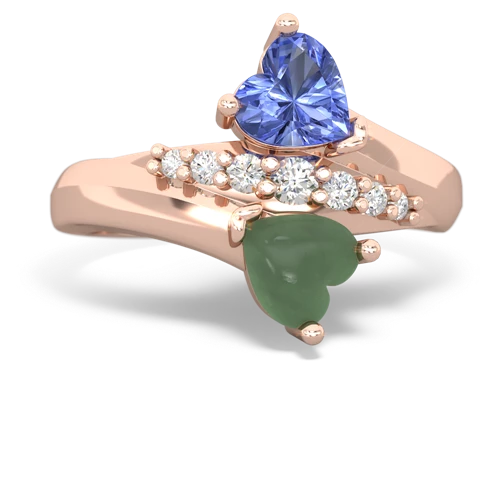 tanzanite-jade modern ring