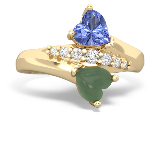 tanzanite-jade modern ring