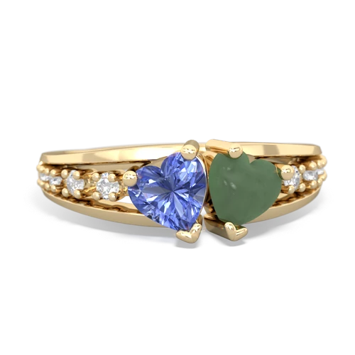 tanzanite-jade modern ring