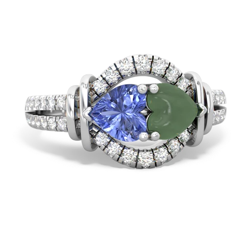 tanzanite-jade pave keepsake ring