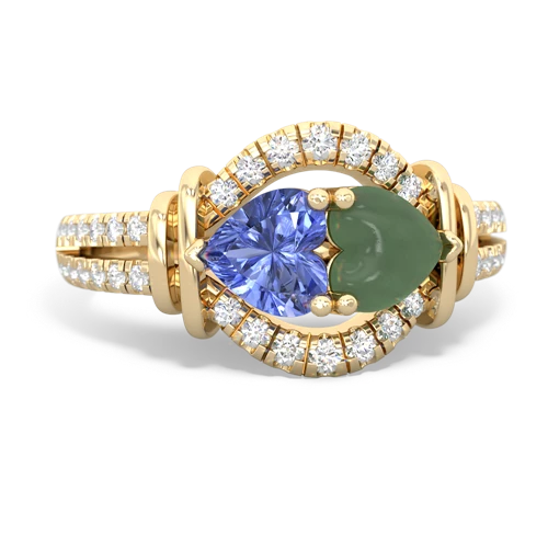 tanzanite-jade pave keepsake ring