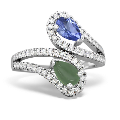 tanzanite-jade pave swirls ring