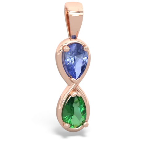 tanzanite-lab emerald infinity pendant