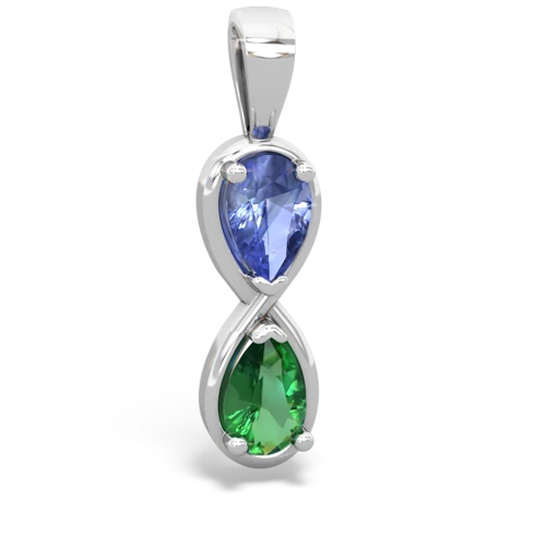 tanzanite-lab emerald infinity pendant