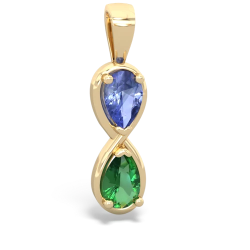 tanzanite-lab emerald infinity pendant