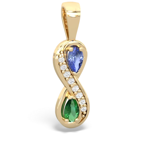 tanzanite-lab emerald keepsake infinity pendant