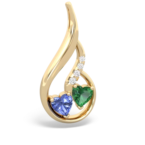 tanzanite-lab emerald keepsake swirl pendant