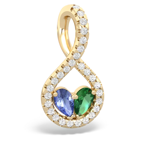 tanzanite-lab emerald pave twist pendant
