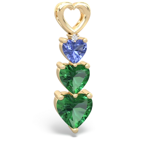 Tanzanite Genuine Tanzanite with Lab Created Emerald and Genuine Aquamarine Past Present Future pendant Pendant