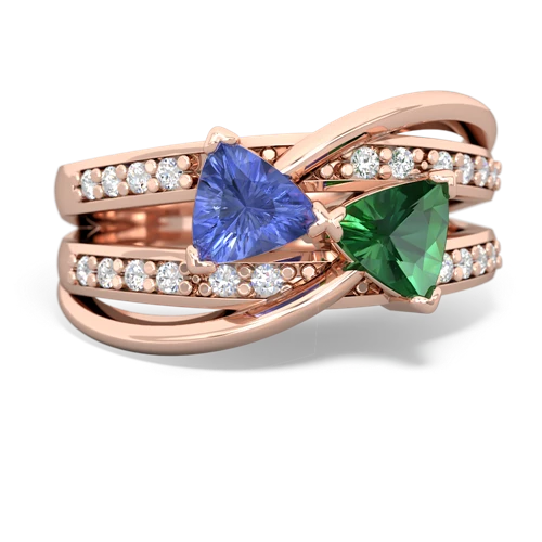 tanzanite-lab emerald couture ring