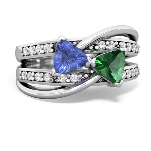 tanzanite-lab emerald couture ring