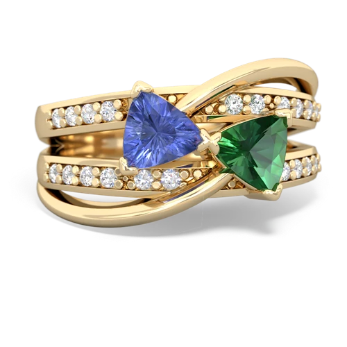 tanzanite-lab emerald couture ring