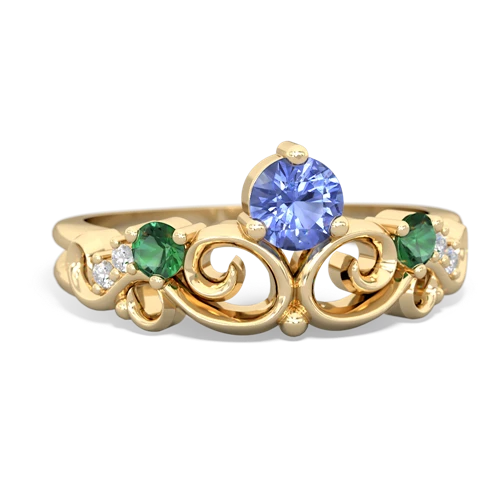 tanzanite-lab emerald crown keepsake ring