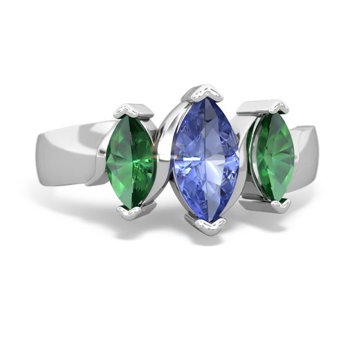 tanzanite-lab emerald keepsake ring