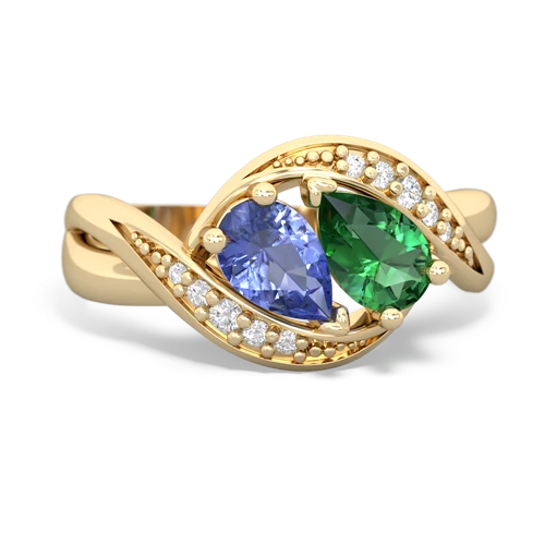 tanzanite-lab emerald keepsake curls ring