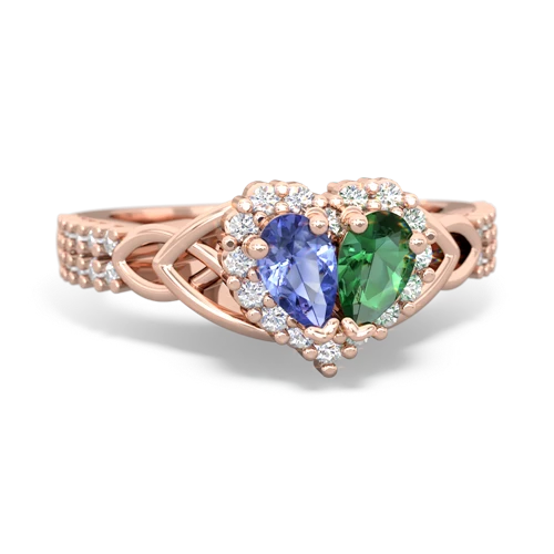 tanzanite-lab emerald keepsake engagement ring