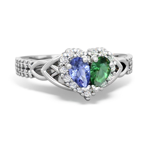 tanzanite-lab emerald keepsake engagement ring