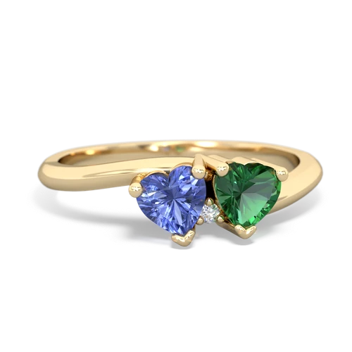 tanzanite-lab emerald sweethearts promise ring