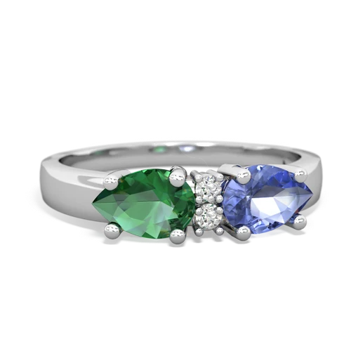 tanzanite-lab emerald timeless ring