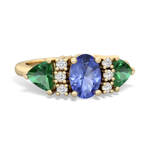 tanzanite-lab emerald timeless ring