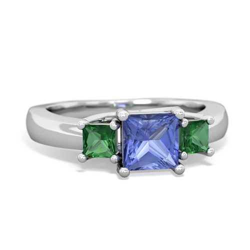 tanzanite-lab emerald timeless ring