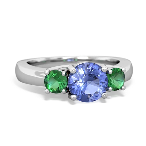 tanzanite-lab emerald timeless ring