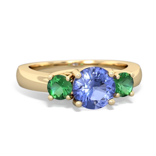 tanzanite-lab emerald timeless ring