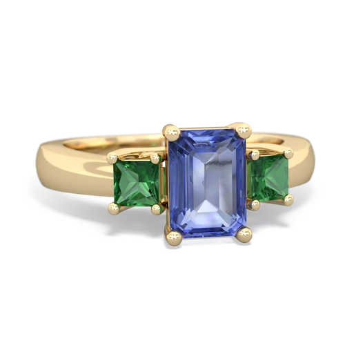 tanzanite-lab emerald timeless ring