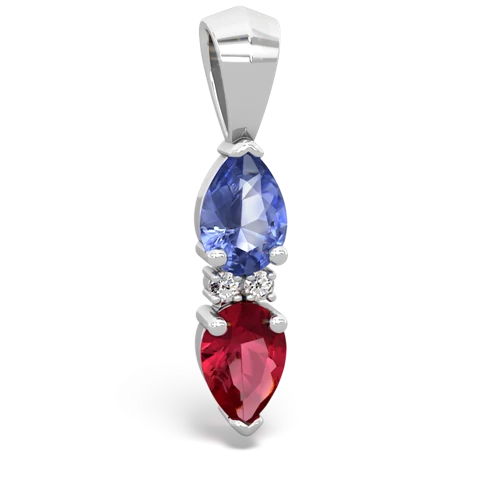 tanzanite-lab ruby bowtie pendant