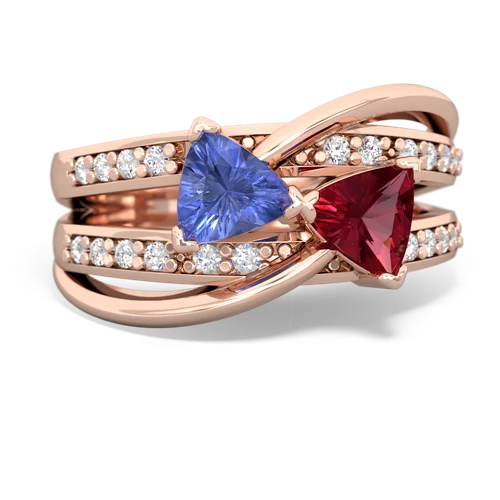 tanzanite-lab ruby couture ring