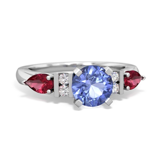 tanzanite-lab ruby engagement ring